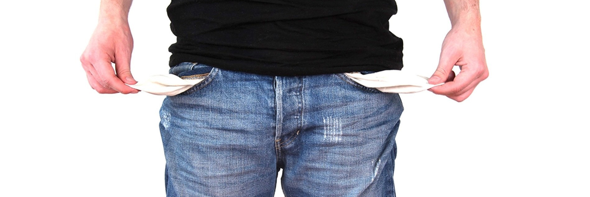 Picture detail man with jeans pockets pulled outwards